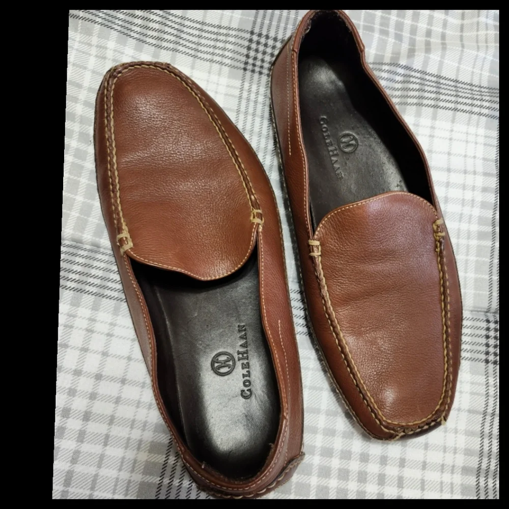 Cole Hann Venetian Dress Shoes Loafers Brown Leather Slip-On Size 11 M●